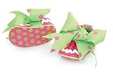 Little Sprout Bow Booties - Baby Girls Boutique Booties Shoes Pink and Green - One Size Fits all 0-6 months