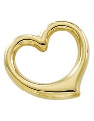 14K Yellow Gold 15.75X16.25 Mm Heart Chain Slide