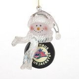 Columbus Blue Jackets 2.5" Acrylic Basketball Snowman Holiday Ornament - NHL Hockey