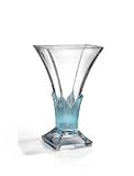 11 GRACE AQUAMARINE VASE - 11 CRYSTAL VASE WITH AQUAMARINE TRIM, GRACE COLLECTION