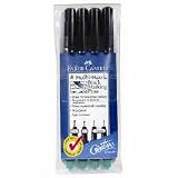 Faber-Castell Creative Studio Multi Mark Pens 4/Pkg Black 152311 ~ Faber-Castell