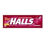 Halls Mentho-Lyptus Cough Suppressant Drop Sticks with Strawberry Flavor - 9 Sticks/Pack, 20 Packs/case