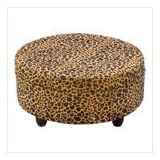Luscious Leopard Round Ottoman