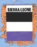 Sierra Leone Window Mirror Hanging Mini Banner Flags - 4