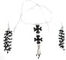 Jewellery Set Silver Black Onyx Earrings and Necklace (gnklcs280)
