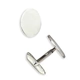 Sterling Silver Oval Engravable Cuff Links