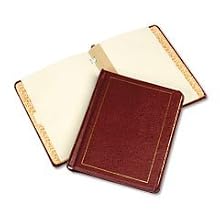 Wilson Jones Minute Book, Binder Only, Letter Size, 250 Page Capacity, Imitation Leather, Red (W396-11)