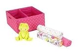 Carter's Jungle Gift Set With Collapsible Caddy, Plush & 3 Receiving Blankets