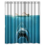 White Shark Bathroom Shower Curtain