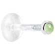 16 Gauge 3/8" Solid 14KT White Gold 2mm Genuine Peridot Bioplast Push in Monroe