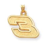 14k NASCAR Dale Earnhardt Number 3 Large Charm