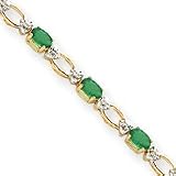 14k 6.76ct. Emerald Bracelet - 7 Inch - Box Clasp