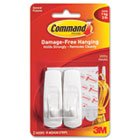 Command 17001 - Removable Adhesive Utility Hooks, 3-lb Capacity, Plastic, White, Set of 2-MMM17001
