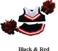 Black and Red Cheerleader Outfit fits most Webkinz, Shining Star and 8 - 10 Make Your Own Stuffed Animals