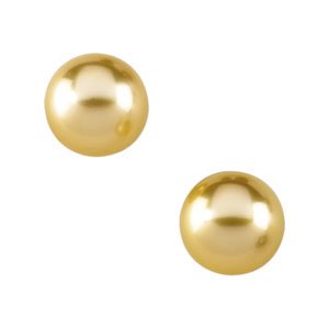 14k Yellow Gold South Sea Cult. Pearl Earring 1mm Near Round - JewelryWeb