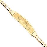 14K Atlanta Falcons Large Satin Id Figaro Bracelet