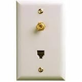 Audiovox #TP062WHN White Phone/Cable Plate