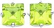 White-gold Princess Cut Peridot Earrings Jewelry |B