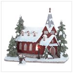 HOLIDAY CHURCH AGLOW CHRISTMAS DECORATIONS XMAS PARTY