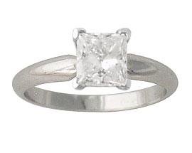 1/10 ct.tw Princess Diamond Solitaire Ring in 14k White Gold