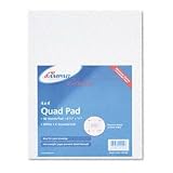 20lb Quadrille Pad w/4 Squares/Inch Ltr White 1 50-Sheet Pad