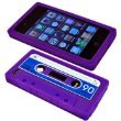 Cbus Wireless brand Purple/Blue Silicone Cassette Tape Case / Skin / Cover for Apple iPhone 4S / iPhone 4