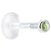 16 Gauge 1/4" Solid 14KT White Gold 2mm Genuine Labradorite Bioplast Push in Monroe