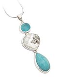 Janice Girardi Amazonite, Chalcedony, Mother of Pearl & Bee Necklace