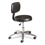 HON COMPANY / HONMTS11EA11 / Medical Exam Stool with Back, 24-1/4 x 27-1/4 x 36, Black / Sold as 1 EA