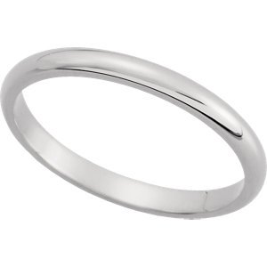 Genuine IceCarats Designer Jewelry Gift 10K White Gold Wedding Band Ring Ring. 02.00 Mm Half Round Band In 10K Whitegold Size 11