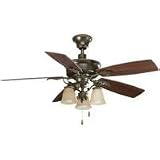 Progress Lighting Eden 52-Inch Forged Bronze Three-Light Fan