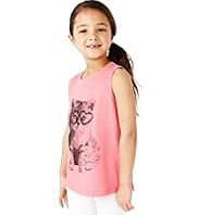 Pure Cotton Cat Photo Vest Top