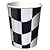 Creative Converting 8 Count Hot or Cold Beverage Cups, Black and White Check