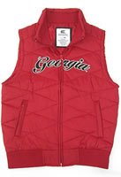 Georgia Bulldogs Womens Red Bubble Vest Jacket - S