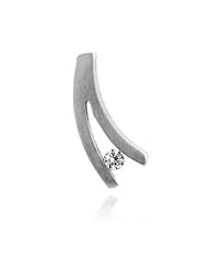 Tension Set Solitaire Stainless Steel Pendant Necklace