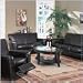 Havana Bycast Contemporary Leather Match 3PC Sofa Set with Reclining Chair