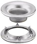 E2RRGSWSS500 Stainless Steel Rolled Rim Grommet and Spur Washer Reliable, Durable, Heavy-Duty #2 Set E-Series (500 Sets)