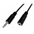 3.5mm Male to Female Stereo Cable 25 ft Black.