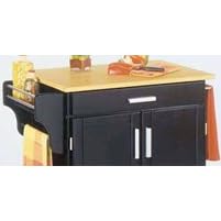 Home Styles Black Cuisine Cart with Wood Top 9001-0041 by Home Styles