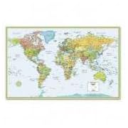 Rand McNally RM528959948 Rand McNally Full-Color 50 x 32 Laminated World Wall Map