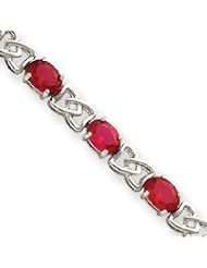 Sterling Silver Ruby Color CZ Bracelet