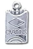 Crayons Solid Sterling Silver Charm