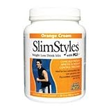 Natural Factors SlimStyles Weight Loss Drink Mix with PGX Orange Cream, Orange Cream 1 lb 12 oz