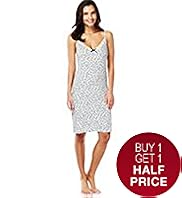 Deep V-Neck Floral Chemise