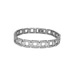 Stainless Steel Polished Bracelet with Cubic Zirconia - 8.25'' long