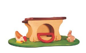 Childrens Toyshop  Toys : Wooden Rabbit Hutch and Base