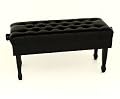 Concerto Double Adjustable Piano Stool - Polished Ebony Real Leather - FS504PE L