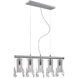 5-Lite Ceiling Lamp, Ps/Clear Glass Shade, E12 B 40Wx5