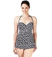 Halterneck Cherry Print Bandeau Skirt Swimsuit
