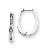 14k White Gold Diamond Hoop Earrings